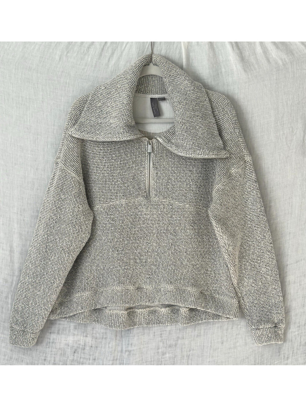 Sweaty Betty US 8/UK M Rest Up 1/4 Zip Pullover  Athleisure Activewear Textured